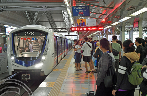 DG386950. 278. LRT Kelana Jaya Line. Pasar Seni. Kuala Lumpur. Malaysia. 16.1.2023