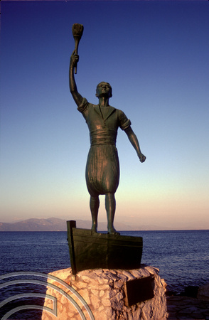 T10221. Yiorgos Anemorgiannis, local patriot. Gaios. Paxos. Greece. 2000.