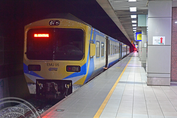 DG388116. EMU 05. Sentral station. Kuala Lumpur. Malaysia. 25.1.2022.
