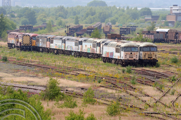 DG26803. Class 56s stored at Healy Mills. 30.6.09.