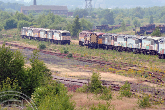 DG26804. Class 56s stored at Healy Mills. 30.6.09.