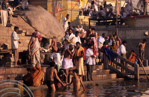 T6809. Bathing at the Ghats. Varanasi. Uttar Pradesh. India. 1998.