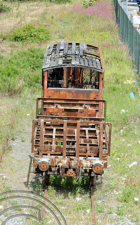 FDG18503. Abandoned wagons. Holyhead. 30.6.08.