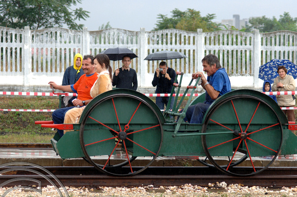 FDG2111. Cart race. Budapest railway museum. Hungary. 17.9.05.