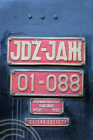 FDG2139. Builders plates 01 088. Budapest railway museum. Hungary. 17.9.05.