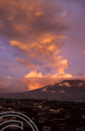 T3918. Cloud over Mt Merapi. Bukittinggi. Sumatra. Indonesia. 1992.