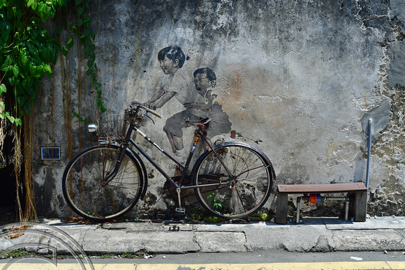 DG389592. Famous street art. Lebuh Armenian. Georgetown. Penang. Malaysia. 22.2.2023.