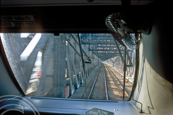 12728. Cab view of Tay Bridge from 221105. 11.8.03.