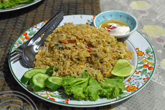 DG388893. Prawn fried rice. Kanchanaburi. Thailand. 7.2.2023.