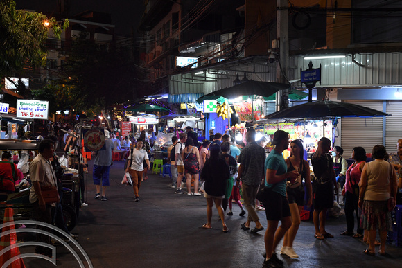 DG389111. Night time in Rambutri. Bangkok. Thailand. 10.2.2023.