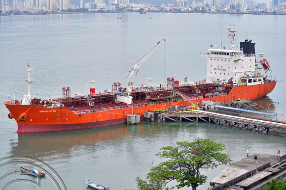 DG390041. Tanker. Egeiro Cyan. 8550. Gross tonnes. Built 2008. Penang harbour. Malaysia. 1.3.2023.