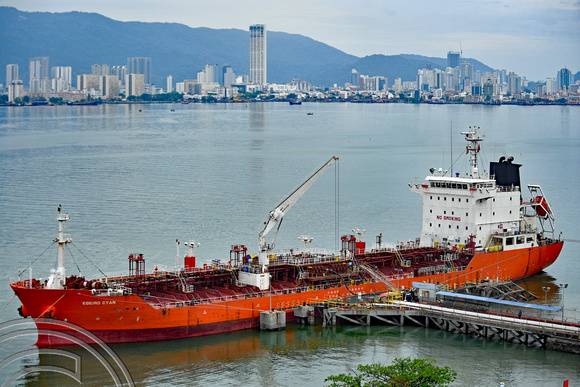 DG390046. Tanker. Egeiro Cyan. 8550. Gross tonnes. Built 2008. Penang harbour. Malaysia. 1.3.2023.