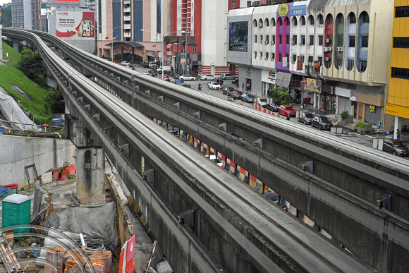 DG390095. Monorail tracks. Maharajalela. Kuala Lumpur. Malaysia. 3.3.2023.