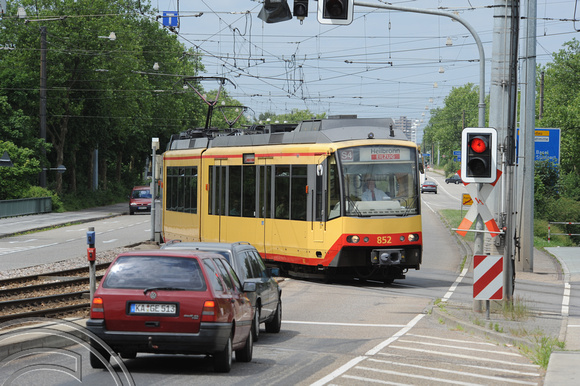 FDG24148. Tram priority. Karlsruhe Durlach. Germany. 4.6.09