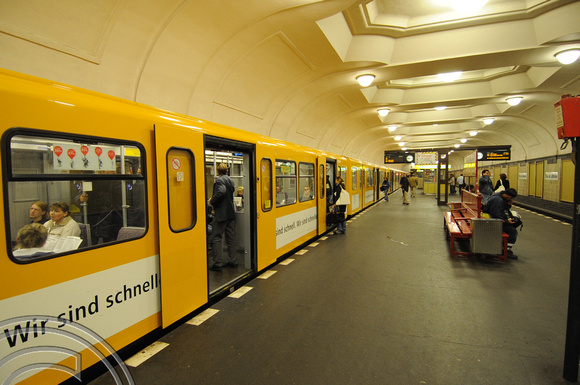 DG24979. U6 train. Platz der Luftbrücke. Berlin. Germany. 22.9.08.