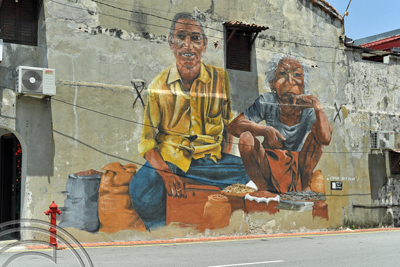 DG389603. Mural. Lebuh Melayu. Georgetown. Penang. Malaysia.