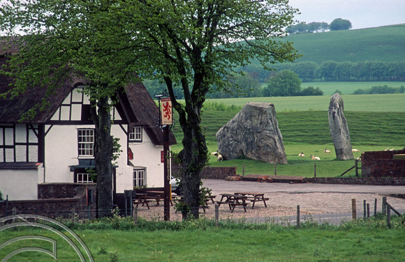 T5494. Red Lion pub in the standing stones. Avebury. Wiltshire. England. May 1996
