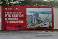 DG390546. Poster advertising the new RTS rail link. Johor Baru. Johor state. Malaysia. 8.3.2023.