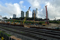 DG390563. RTS rail link. Bukit Chagar station construction site. Johor Baru. Johor state. Malaysia. 8.3.2023.