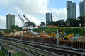 DG390571. RTS rail link. Bukit Chagar station construction site. Johor Baru. Johor state. Malaysia. 8.3.2023.