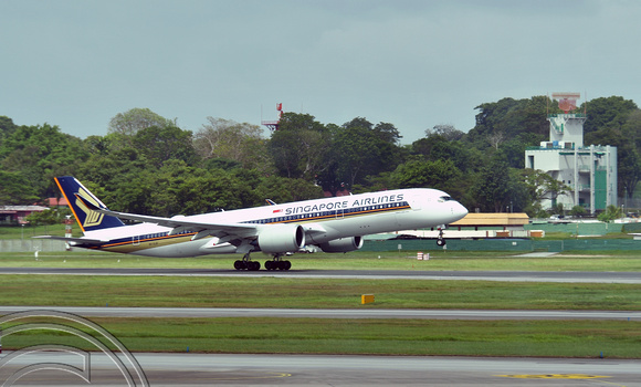 DG390886. 9V-SJD. Singapore Airlines. Airbus A350-900. Built 2022. Changi airport. Singapore. 10.3.2023.