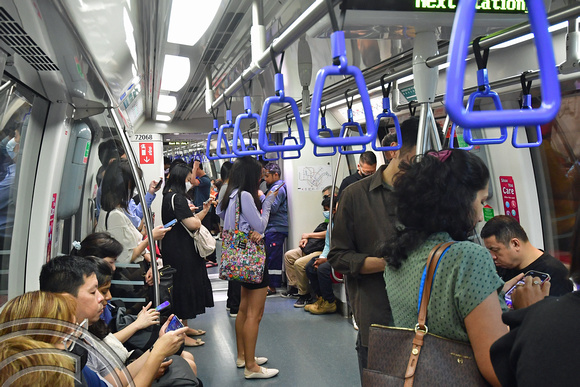 DG390801. Interior. Downtown line train. MRT. Singapore. 9.3.2023.