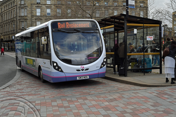 DG391098. Trans-Pennine Route upgrade rail replacement bus. Huddersfield. 22.3.2023.