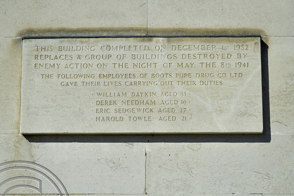 DG391164. WW2 plaque. Station St. Nottingham. 27.3.2023.