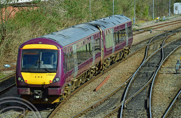 DG391153. 170531. 2L71 1338 Leicester to Grimsby Town. Nottingham. 27.3.2023.