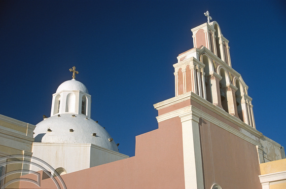 T11997. The Catholic Cathedral. Fira. Santorini. Cyclades. Greece. 27.9.01