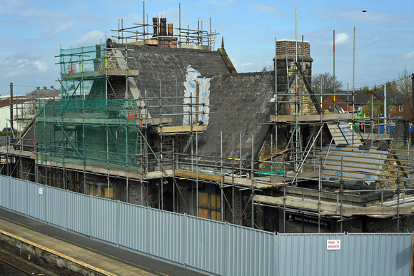 DG368798. Renovating the station building. Burscough Bridge.15.4.2022.