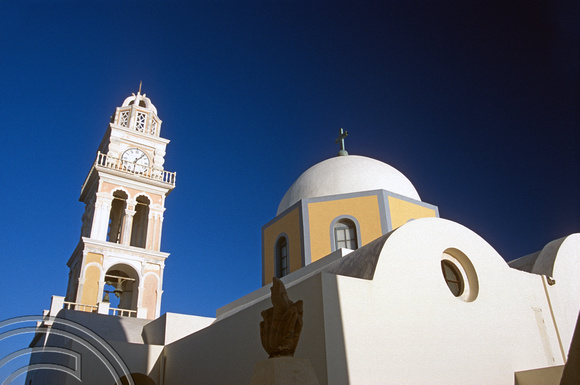 T11995. The Catholic Cathedral. Fira. Santorini. Cyclades. Greece. 27.9.01