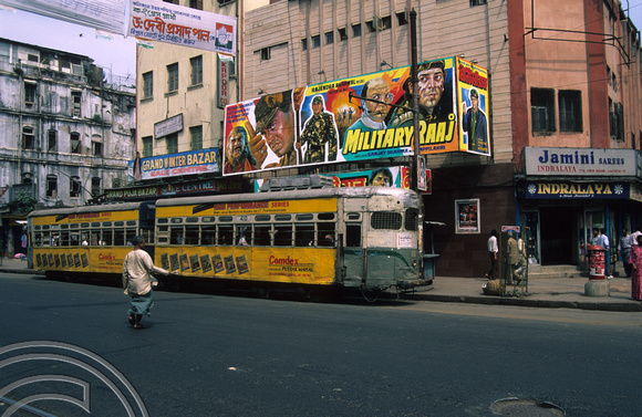 T6758. Tram 410. Lenin Sarai. Calcutta. W Bengal. India. 1998.