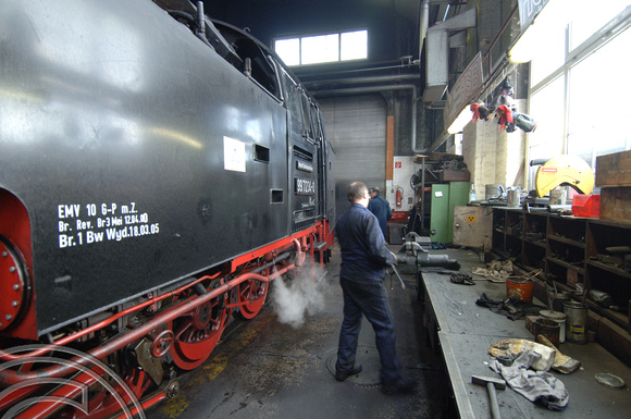 FDG2960. Inside Wernigerode works. Harz railway. Germany. 17.2.06.