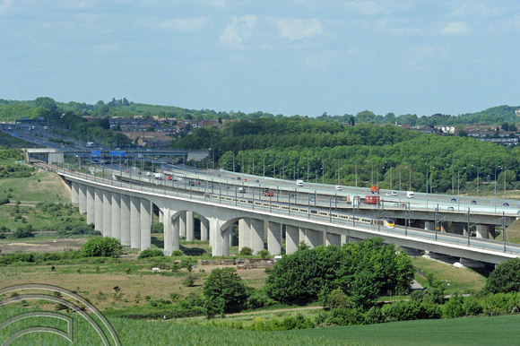DG80466. A Eurostar crosses the Medway viaduct on Hs1. 10.5.11.