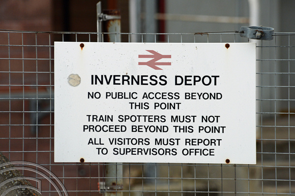DG153545. Depot sign. Inverness. 14.7.13.