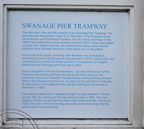 DG421621. History of the Swanage pier tramway. Swanage. Dorset. 4.7.2024.