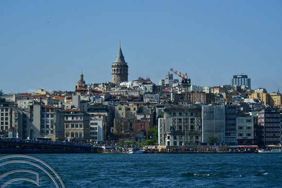 DG393791. Galata Tower and Asian side of Istanbul seen from Europe. Istanbul. Turkey. 8.5.2023.