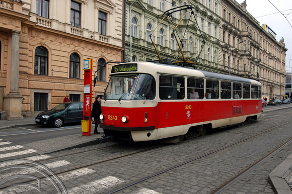 FDG1718. Tram 8243. Masarykovo nádraží. Prague. Czech Republic. 28.12.13.