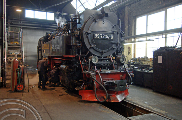 FDG2955. 99 7234 Wernigerode works. Harz railway. Germany. 17.2.06.