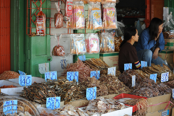 TD08387. Dried fish for sale. Tha Tian. Bangkok. Thailand. 2.1.09.