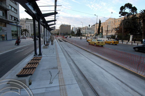 FDG1013. New tram terminus Syntagma Sq. Athens. Greece. 25.5.04.