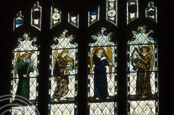 T12135.  Stained glass windows in a Hertfordshire church. 2001