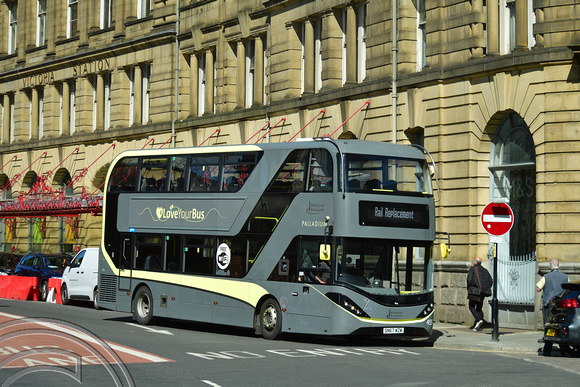 DG392377. Rail replacement bus to Stalybridge. Manchester Victoria. 4.4.2023.