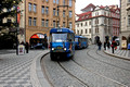 FDG1713.Tram 7012. Malostranski  Namesti. Prague. Czech Republic. 28.12.04.