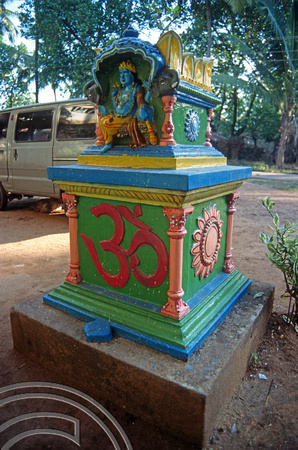 T6058. Hindu garden shrine. Arambol. Goa. India. December 1997