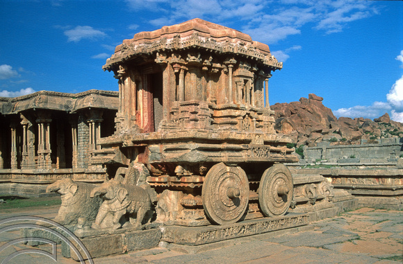 T6174. Stone chariot. Vittala Temple. Hampi. Karnataka. India. December.1997