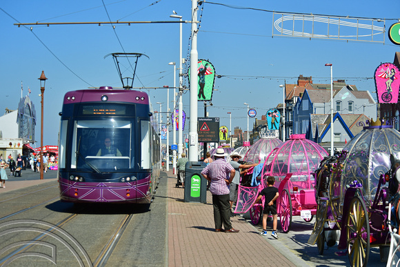 DG376545. Tram 017. The promenade. Blackpool. 11.8.2022.