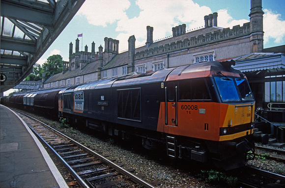 12258. 60008. Llanwern-Shotton steel train. Shrewsbury. 05.05.03