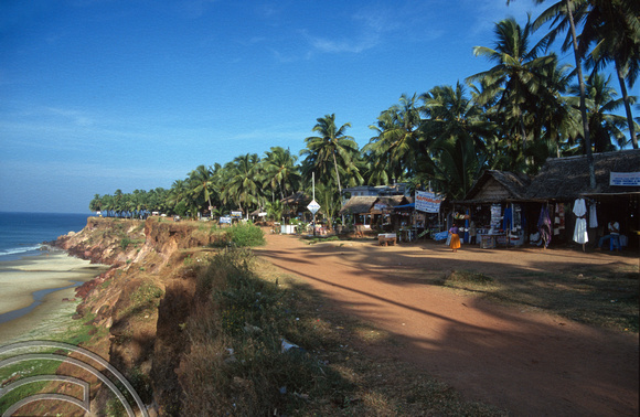 T6436. View along the beachfront. Varkala. Kerala. India. December.1997